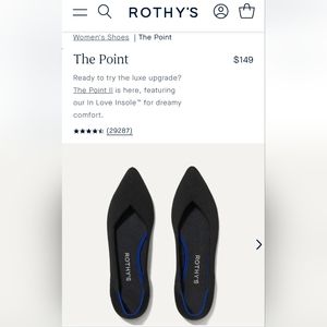 Rothy's The Point, black, women's size 9